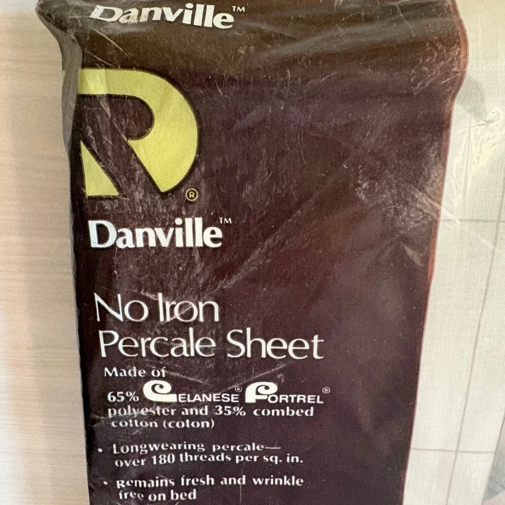 VTG‎ Danville Flat Sheet Double Full Size Cream Megan Floral Vintage No Iron NOS